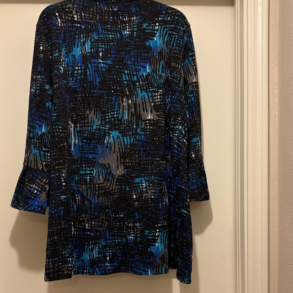 Multiples Blue and Black Patterned Jacket - image 3
